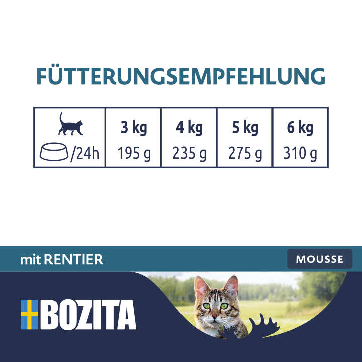 BOZITA Katzen-Nassfutter Mousse mit Rentier